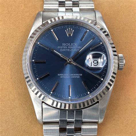 rolex just acciaio fondo blu usato|Pre.